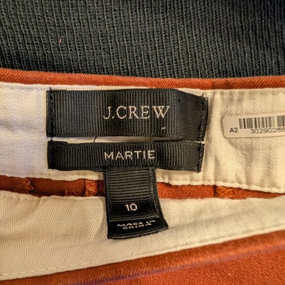 J.Crew Martie Slim Crop Pant Rust Burnt Orange Ankle Trousers Size 10 - Picture 3 of 4